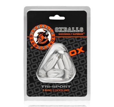 Oxballs - Tri-Sport Pierścień Erekcyjny Na Penisa 3w1 Przezroczysty